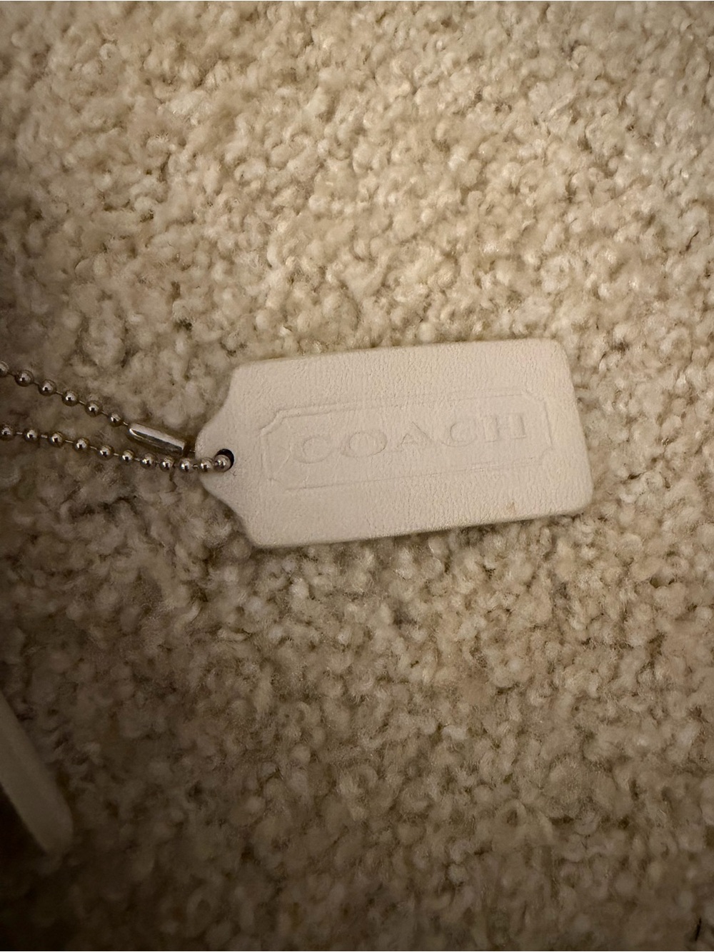 Coach Tan Leather Hobo Shoulder Bag Cream Trim - Picture 3 of 3